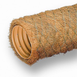 Дренажная труба ПВХ гофрированная Wavin с фильтром из кокосового волокна Ø75 мм
